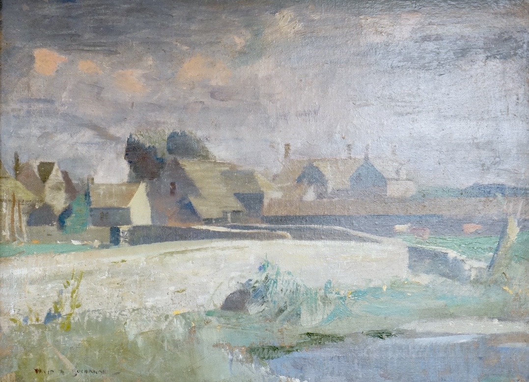 David R. Buchanan (1913-1999), oil on canvas, Cotswold village scene, signed, 43 x 59cm